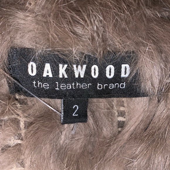 NWT auth OAKWOOD woven RABBIT FUR vest $550 size 2